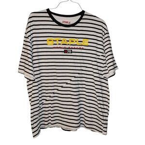 Staple Black and White Striped Short Sleeve Tee